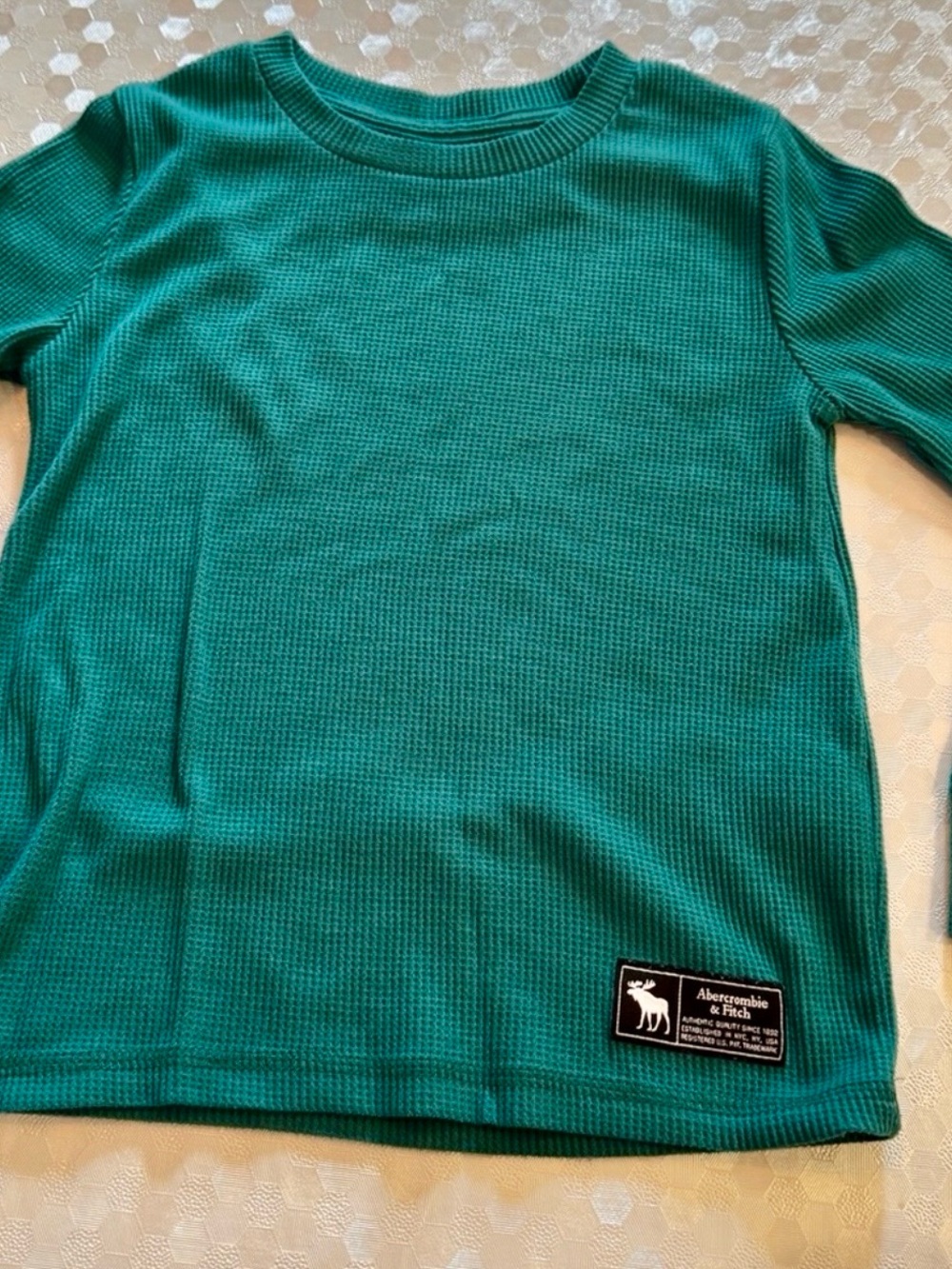 Abercrombie & Fitch Men’s Teal Crewneck Thermal Sweater